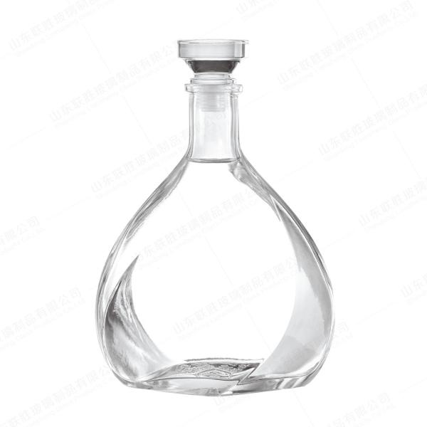 Customized Bottle Color Gin Vodka Tequila Fancy Liquor Glass Bottle with Sealed Cork Lid