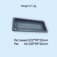 Emballage de sushi bento jetable boîte rectangulaire en PET de qualité alimentaire avec couvercle boîte à emporter de saumon