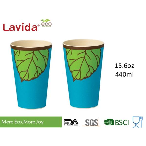 Blue And Green Color Bamboo Fiber Travel Mug Single Use Environmental Friendly