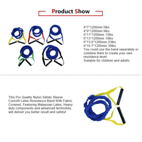1.2M Workout Recovery Equipment Resistance Band Sets With Nylon Sleeve