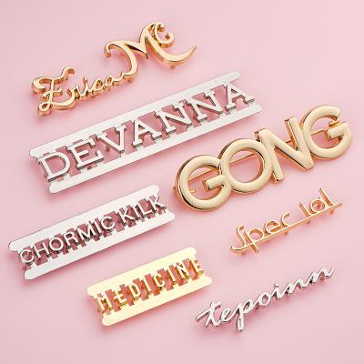 Handbag Hardware Accessories Luxury Metal Logo Label Metal Plate Custom Letters for Bag
