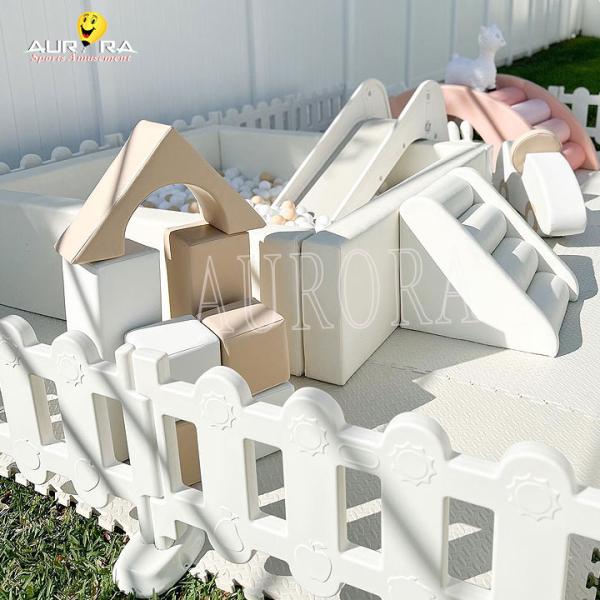 Pink White And Beige Baby Climbing Blocks Custom Soft Play Party Equipment Rental