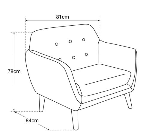 Elegant 78cm 22.5KGS 0.55CBM Luxury Modern Accent Chairs