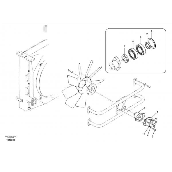 Первоначальный гидравлический мотор охлаждающего вентилятора 14531612 ДЛЯ экскаватора ЭК700 ВОЛВО