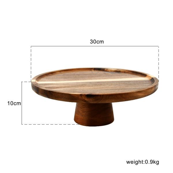 Round Innovative Acacia Wood Serving Tray Cake Stand Food Platter