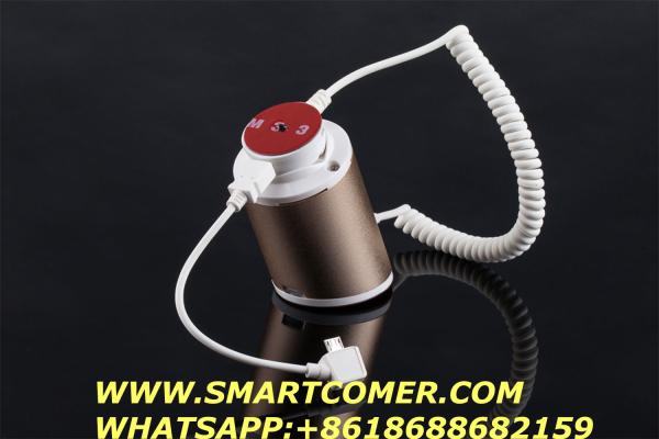 COMER Gadgets in china stainess steel security display stand, mobile phone holder with charger