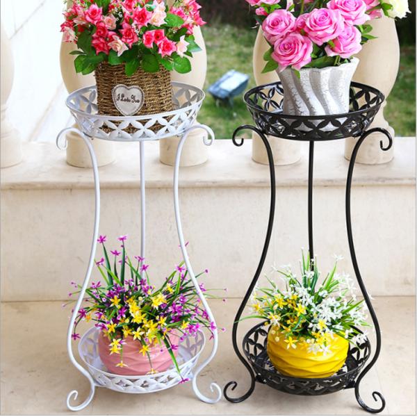 Floor Style Anti Slip H60cm 2 Tier Metal Plant Stand
