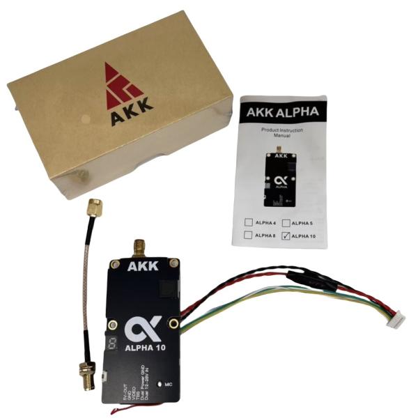Akk Alpha 10 5.8ghz Fpv Vtx 10w, 80ch Transmisor de video para drones de alta potencia, largo alcance, señal estable para carreras Fpv y sistemas Uav