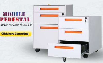 2 drawer steel mobile pedestal,SPCC metal roll mill0.5-1.2 mm thickness, 5 caster