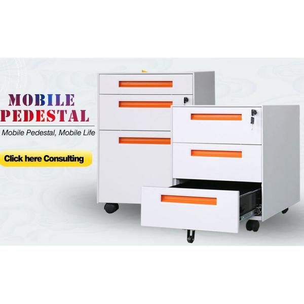 2 drawer steel mobile pedestal,SPCC metal roll mill0.5-1.2 mm thickness, 5 caster