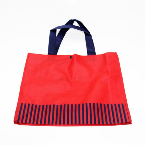 Red Seaming Non Woven Polypropylene Tote Bags Shopping Custom Printed Recyclablew
