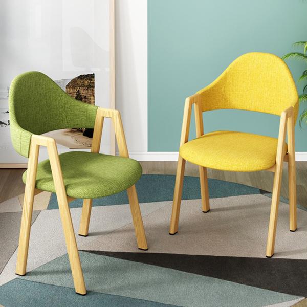 Dining Chair PU Leather Linen Seating Chairs Comfortable Cushion Seat Room with Metal Legs Backrest Kitchen