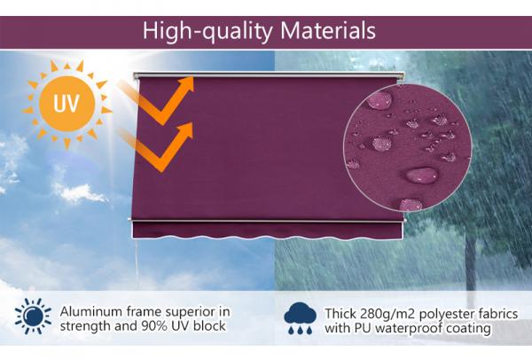 Toldo retractable al aire libre de la todo-tarjeta resistente un toldo comercial para los restaurantes
