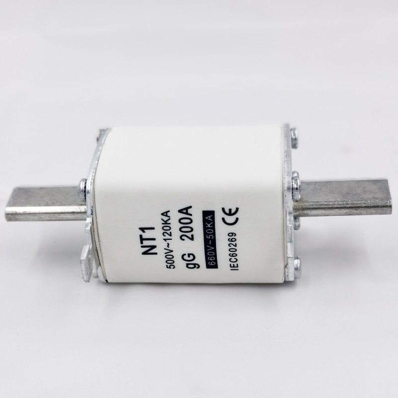 High Breaking Capacity 500V 120KA 200A HRC Ceramic/Copper Fuse Link Low Voltage Fuse Block Thermal Usage CE/TUV Certified