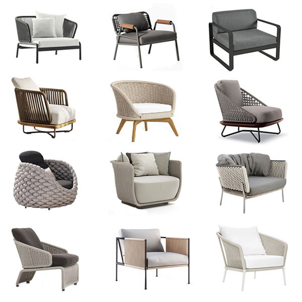 El sofá exterior impermeable del jardín del salón fija los muebles de lujo al aire libre del patio