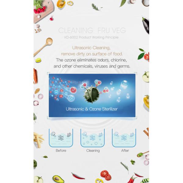 Vegetable Fruit GT SONIC Cleaner Ultrasonic / Ozone Sterilization 12 . 8L