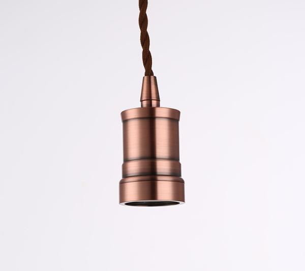 Bronze Golden Retro Pendant Light Socket E26 / E27 Aluminum Pendant Bulb Holder