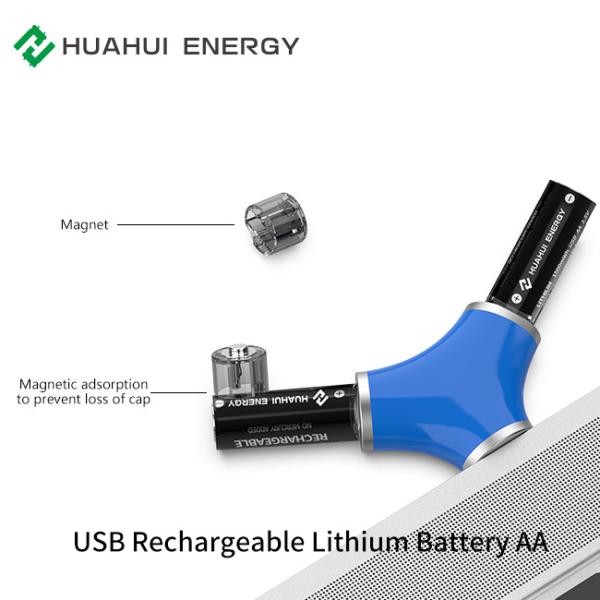 USB Rechargeable Li Ion Battery Cell , 1.5V 1000mAh AA 02 Type C Battery 18650