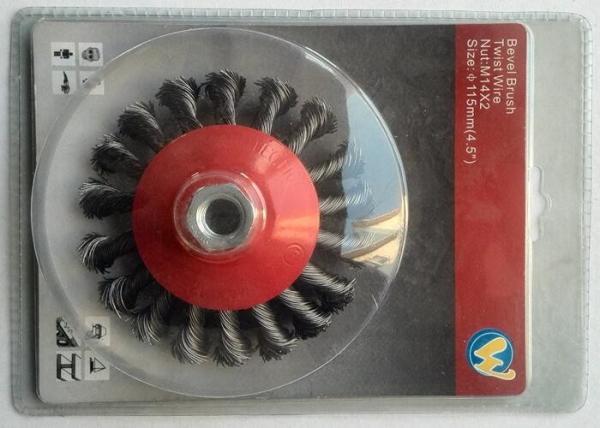 115mm M14 Bevel Brush Knot Wire Steel Wire Brush for Weld Cleaning Rough Surface