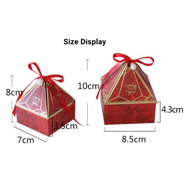 Caja de regalo de empaquetado de la pirámide del papel del recuerdo los 8*7cm el 10*8.5cm