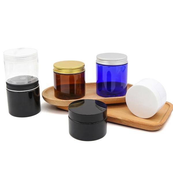 Sublimated PET Cosmetic Jars Wide Mouth Plastic Bottles OEM With Plastic Lid