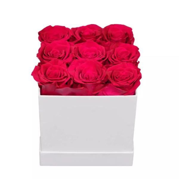 Long Lasting Preserved Rose In Box Suede Round Boxes Preserved Roses Box Gifts