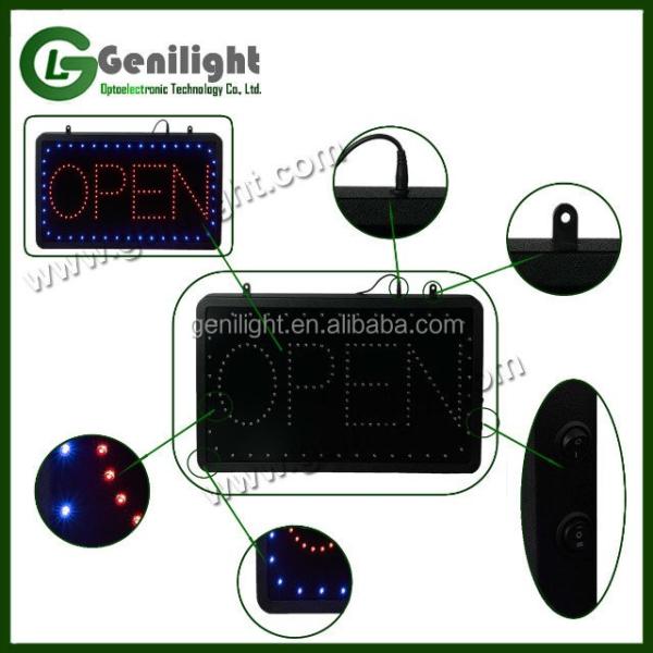 1 Power Consumption Rectangle Flashing Color LED Open Pizza Shop Window Business Sign