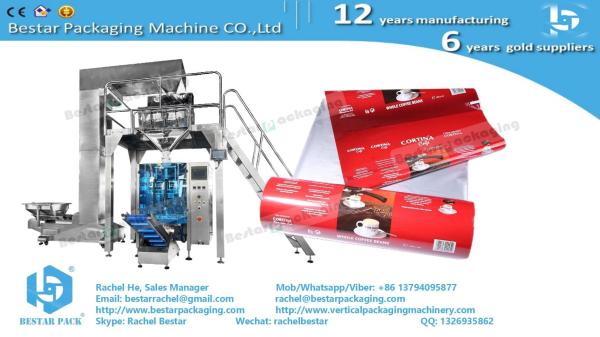 Food grade plastic wrapping roll film for potato chips with Bestar automatic packing machine