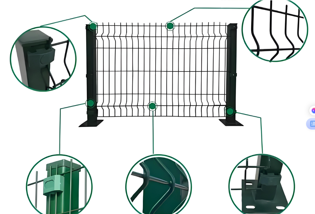3D Bending Galvanized PVC Coated 1.5M Height Triangle Bend V Mesh Security Fence Panel 50x200mm Hole Industrial System