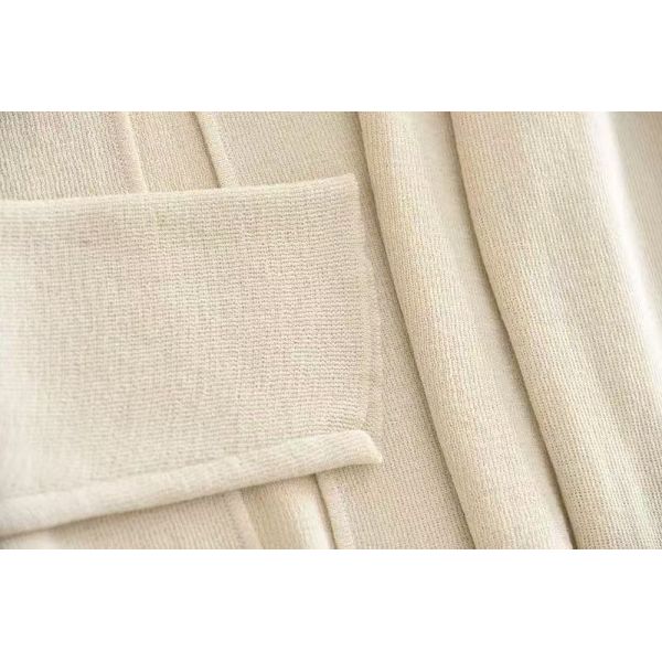 Creamy & Black Sheer Knit Overlap Top - Cozy Vibe Long Sleeve