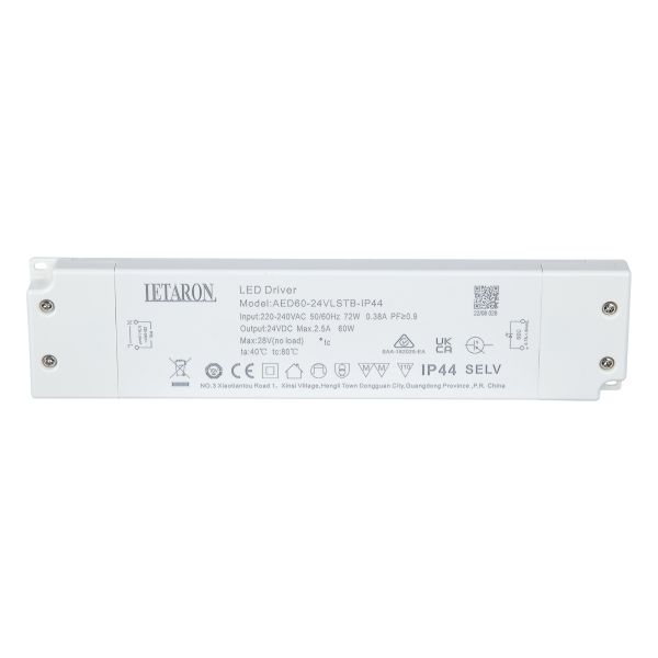 Mirror Light IP44 LED Driver 24v 60w CE Certification With 87% Efficiency