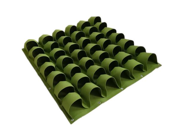 Indoor 36 Pockets Vertical Wall Green Felt Plant Grow Bag For Flower Vegetable