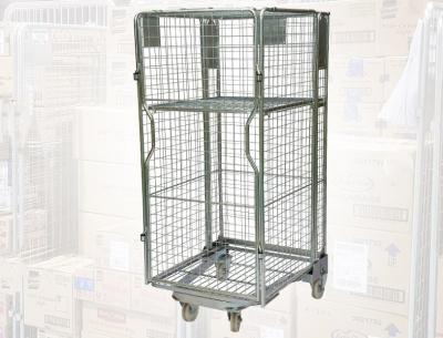 Nesting Metal Cage Trolley Colorful Powder Coating Rolling Cage Cart