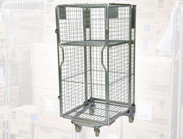 Nesting Metal Cage Trolley Colorful Powder Coating Rolling Cage Cart