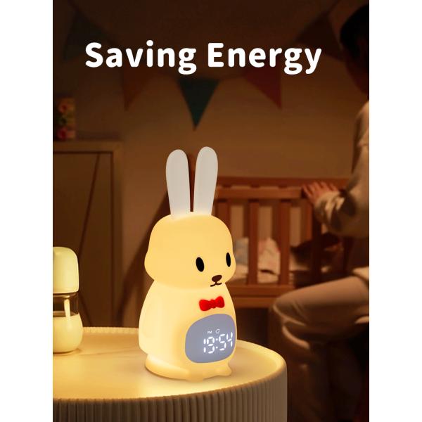 Le lapin de silicone Led Sleep Trainer pour bébé et enfant chambre à coucher rechargeable et mignon portable