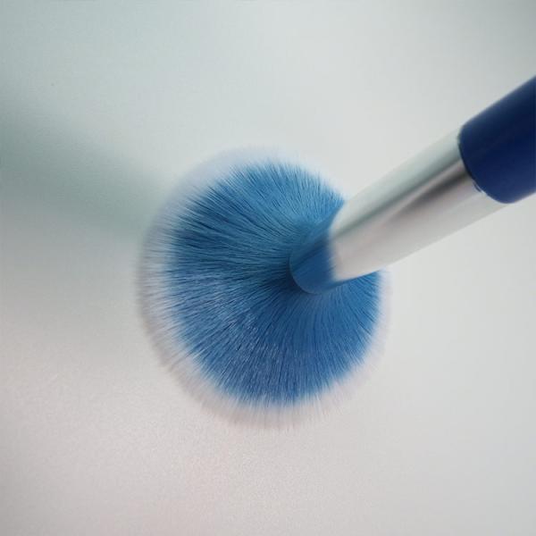 8pcs Makeup Brush Set With Blue Plastic Handle Portable Beauty Tool