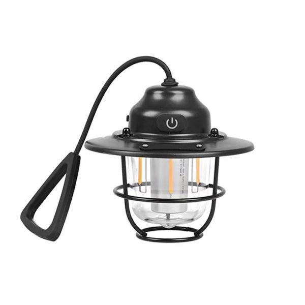 Source Factory Wholesale New Outdoor Portable Hanging Light Waterproof USB Rechargeable Lantern LED Camping Tent Lamp