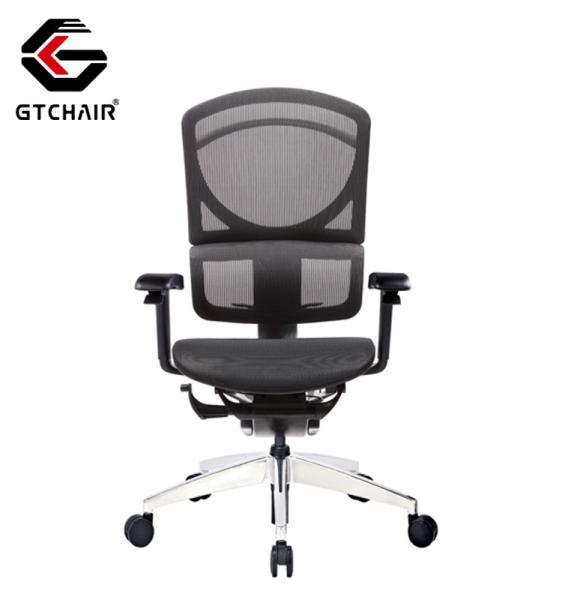 Mid Back Ergonomic Staff Office Chair 65mm Black PU Mesh Manager