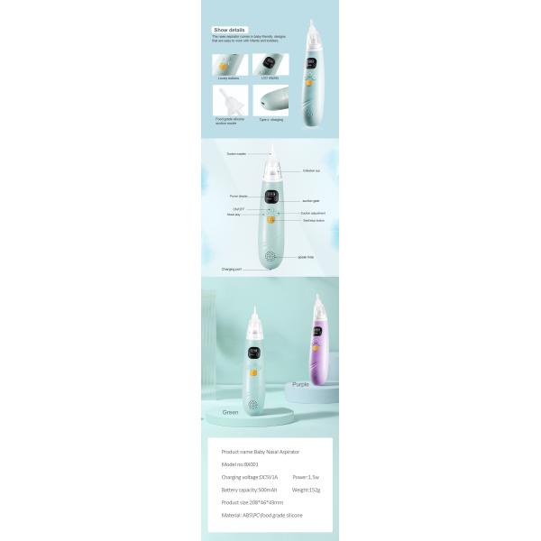 Детский носовой аспиратор вакуумный новорожденный очиститель носа отсоситель силиконовый электрический носовой аспиратор