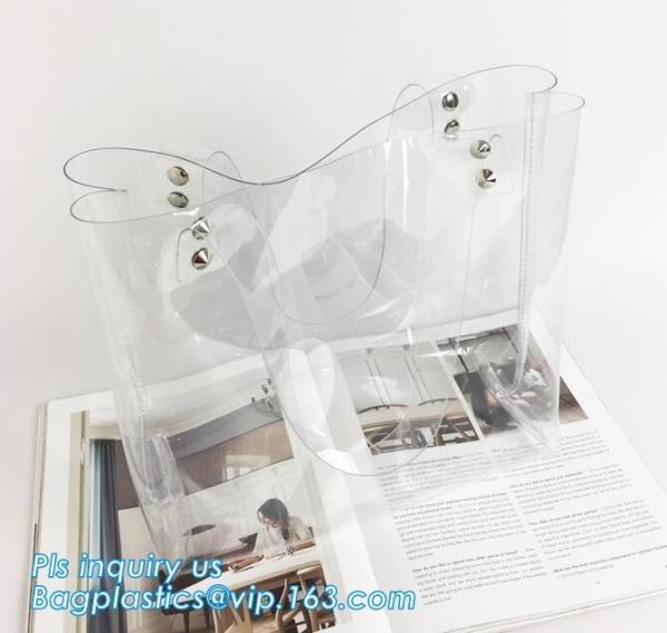 PVC Crossbody Messenger Shoulder Bag Sling Bag, Fashion PVC Transparent Shoulder Bag, PVC Shoulder Bag Travel Gym Tote B