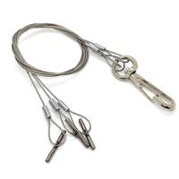 Jambes réglables de longueur les quatre ont galvanisé le pot d'usine de corde de fil d'acier pendant Kit With Metal Hook