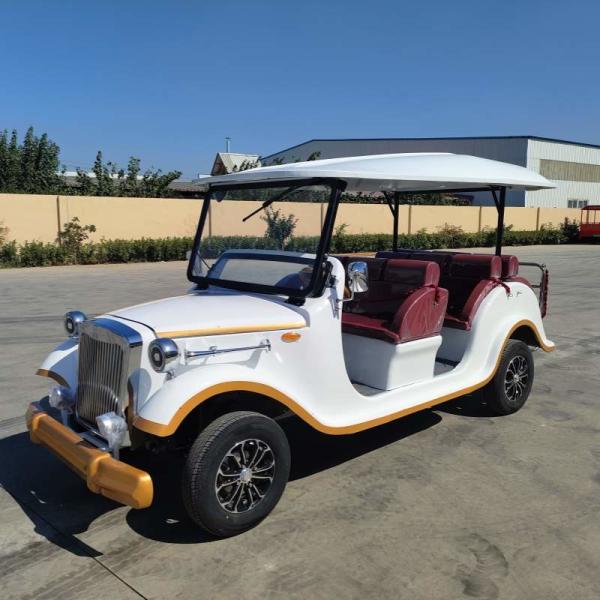 8 Seater Electric Classic Golf Cart White Outdoor Vintage Car Lithium Battery Manufacturer Wholesale