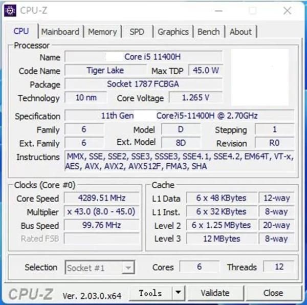 ERYING Desktops Motherboard With Onboard CPU Kit I5 11400H