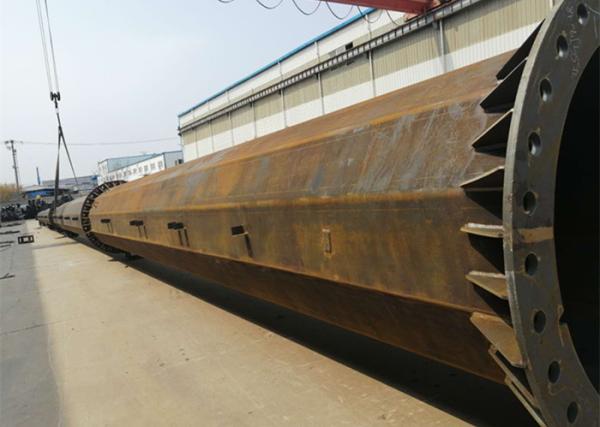 500KV Electric Power Line Towers , Monopole Q345B / Q235B Tubular Steel Tower