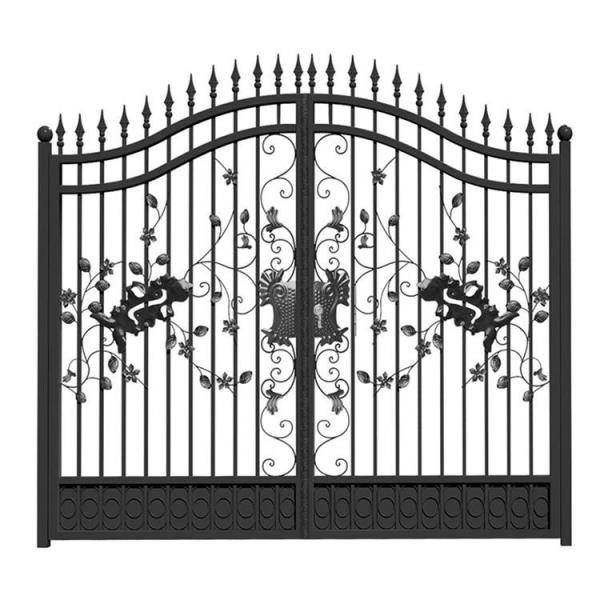 Modern House Grill Design Front Door , Galvanized Wrought Iron Main Gate