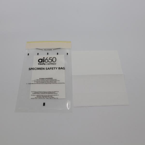 Custom Self Adhesive Medical Specimen Biohazard Bag With Pouch