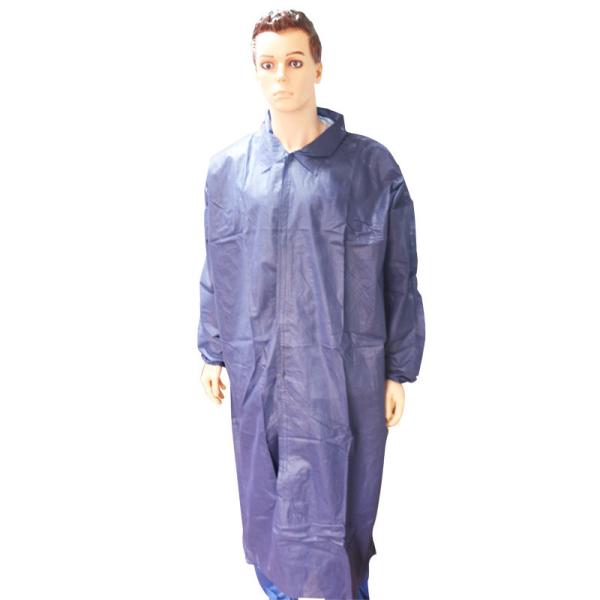 Overcoat With Label Accessories Polypropylene Microporous SMS Non Woven PP Lab Coat