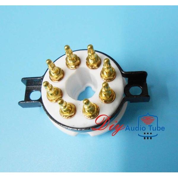 8 Pin Octal Ceramic Tube Sockets Gold Plated Brass Pins For KT88 EL34 GZ34