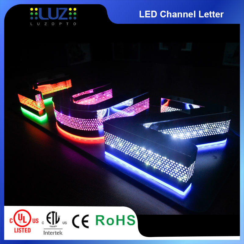 Sparkle Edge LED Channel Letter Signs, Perforated Return Face-Lit 3D Metal Signage
