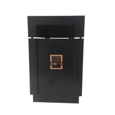 Único balde do lixo exterior de aço do quadrado 15gal com logotipo